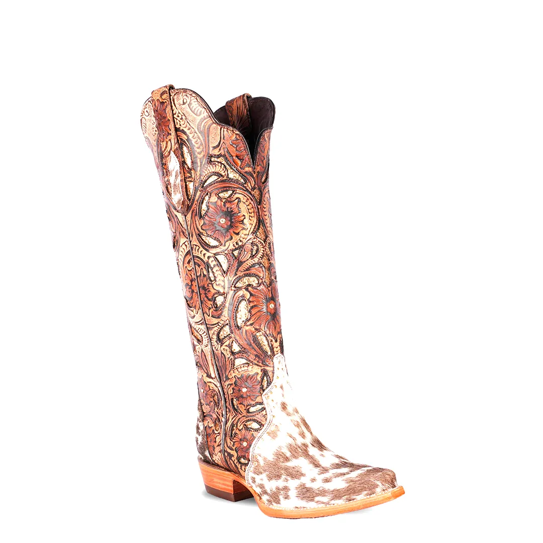 Texas Country Womens Western Boot 818 PELO PINTO CAF / CINCELADO RETRO