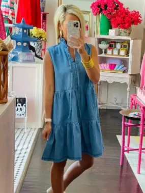 Tiered Denim Dress