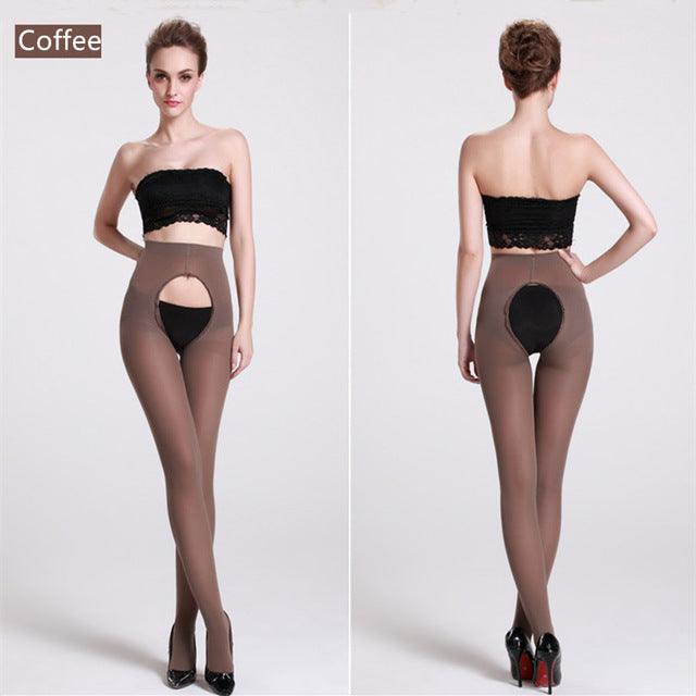 Tight Open Crotch Warm Pantyhose High Waist