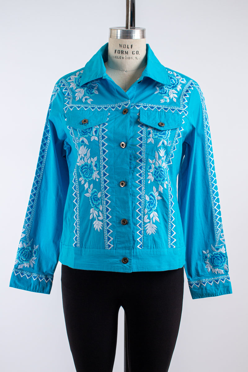 Turquoise Denim Jacket Shirt