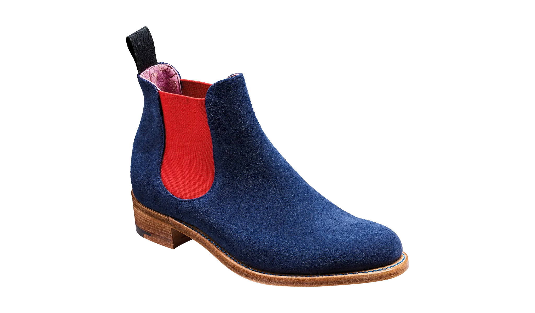 Violet - Navy Suede / Red Elastic Chelsea Boot