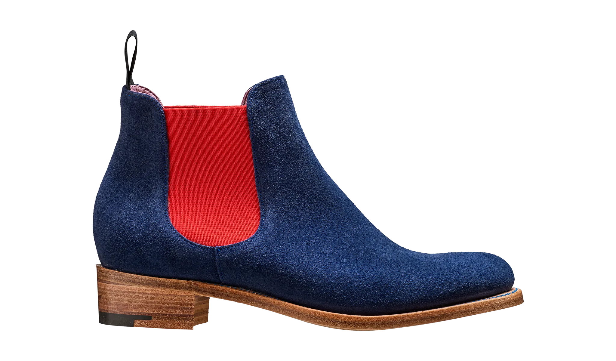 Violet - Navy Suede / Red Elastic Chelsea Boot