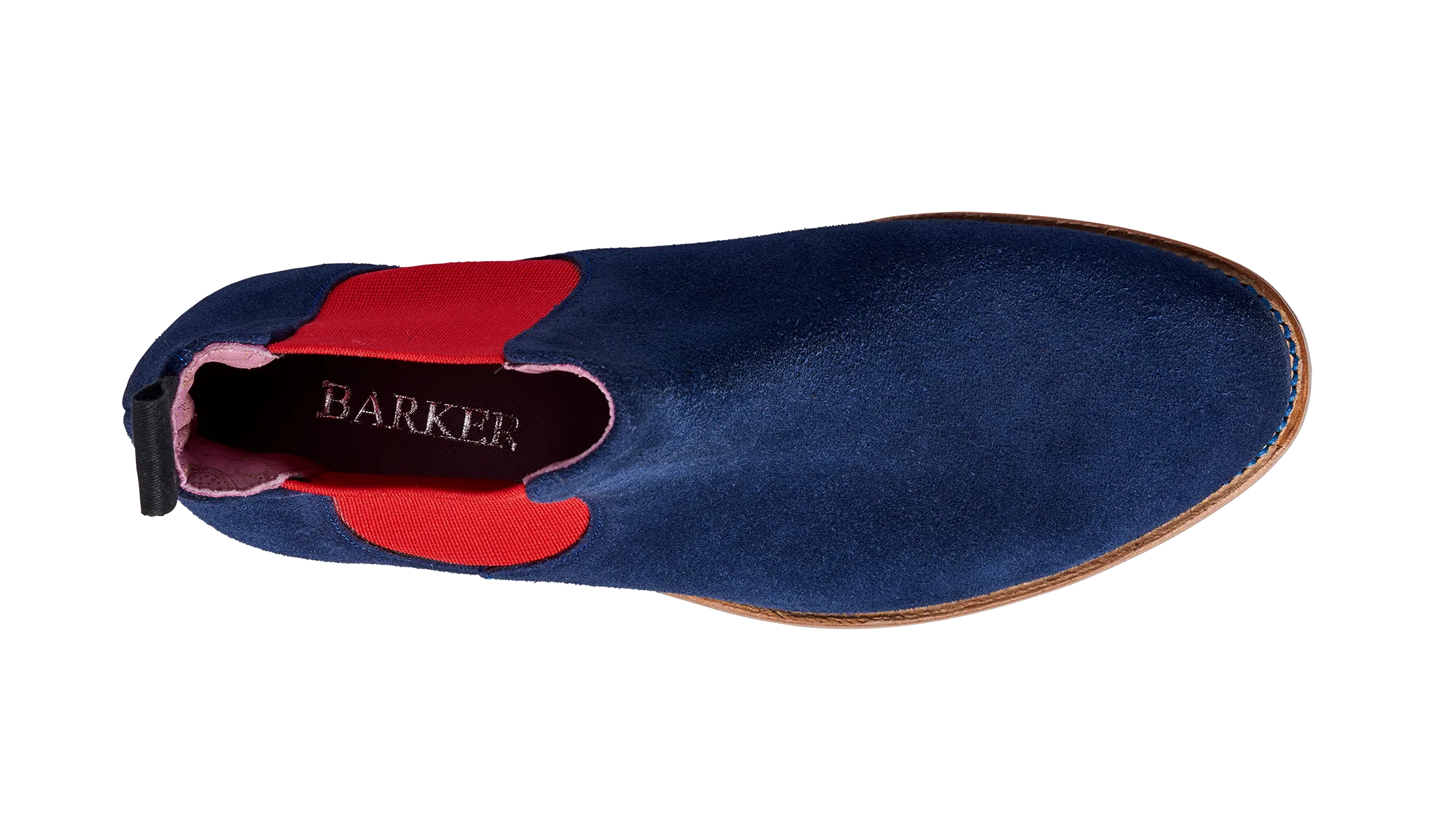 Violet - Navy Suede / Red Elastic Chelsea Boot