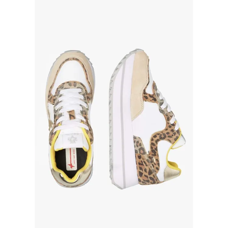 W6YZ  DEVA W 2017405 04 Sneakers Donna Platform Stringate Animalier