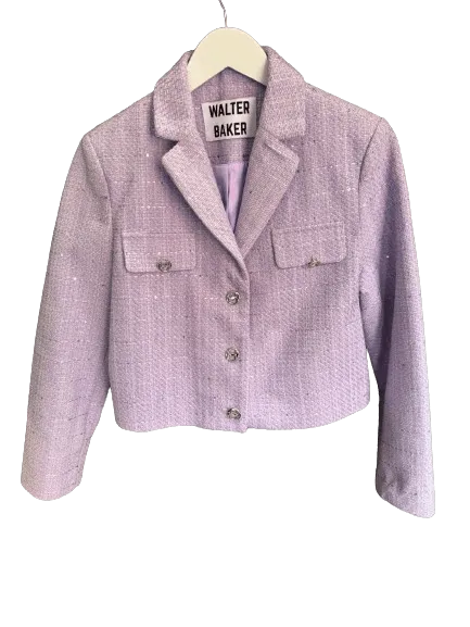 Walter Baker Tweed Blazer in Purple