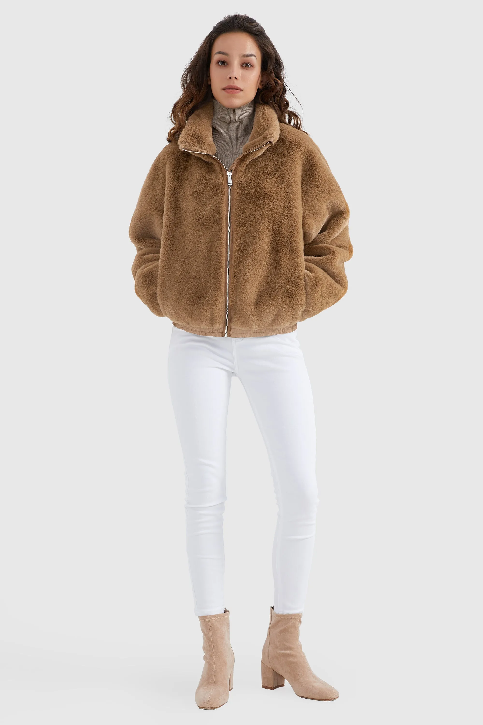 Winter Sherpa Zip-Up Coat