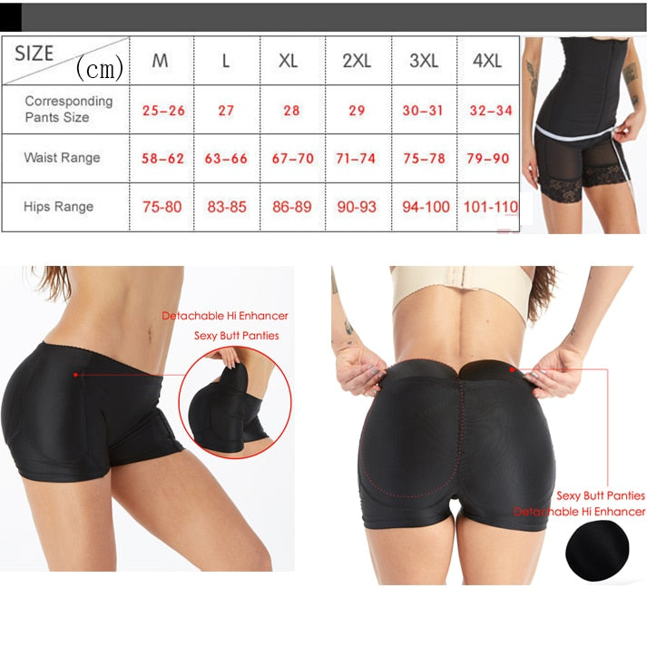 Women's Buttock Enhancer Padded Waist Trainer Butt Lifter Panties