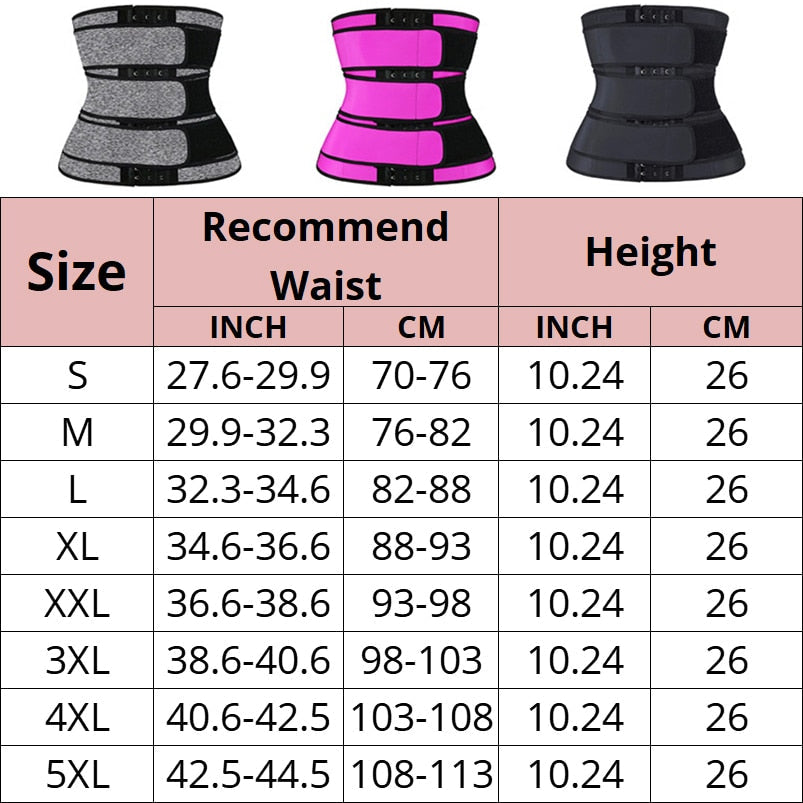 Women's Rose Red Neoprene Waist Trainer Compression Body Shaper Slimmers