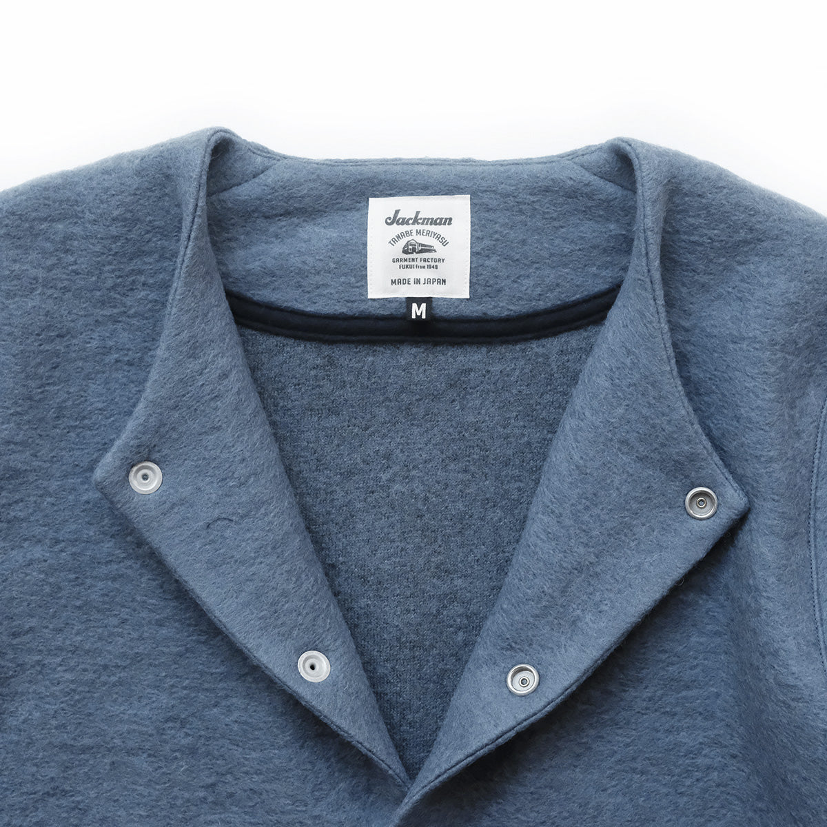 Wool Collarless Jacket - Shadow Blue - S/L