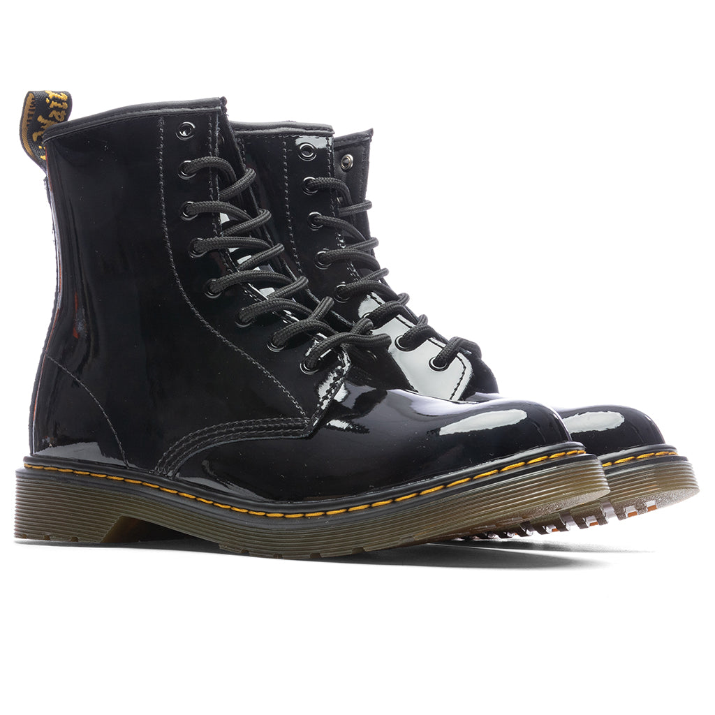 Youth 1460 Patent Leather Lace Up Boots - Black