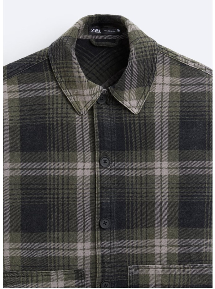 ZARA  |PLAID OVERSHIRT