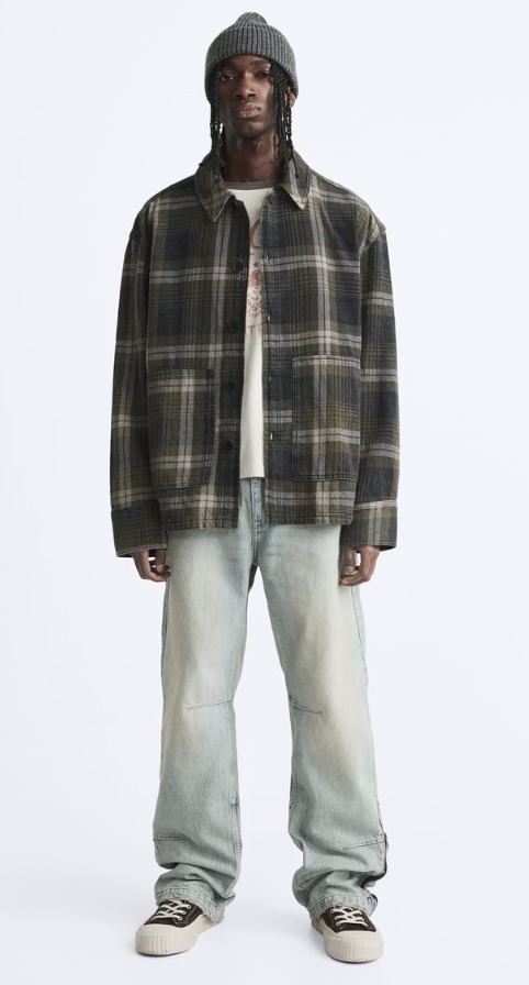 ZARA  |PLAID OVERSHIRT