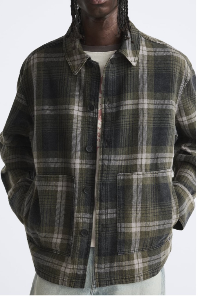 ZARA  |PLAID OVERSHIRT