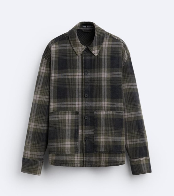 ZARA  |PLAID OVERSHIRT