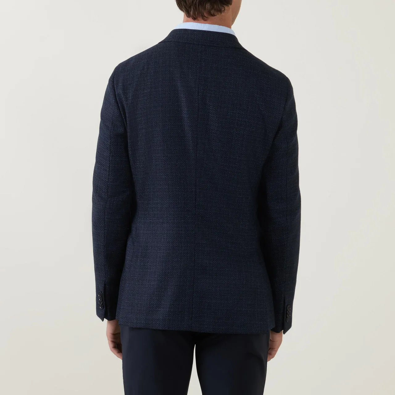 ZEGNA Micro-Check Single-Breasted Blazer - Navy